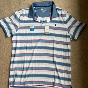 Izod polo shirt size XL red/white/blue